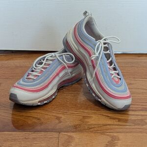 Nike Air Max 97 Youth Size 6.5 Pink Purple Silver White 921522-116 Sneakers